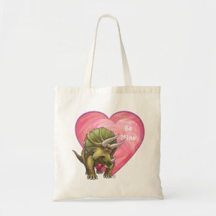 Tote Bag Tricératops Red Rose Heart