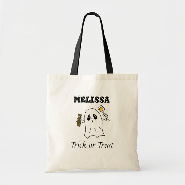 Tote Bag Trick d'Halloween personnalisé ou traitement du fa (Devant)