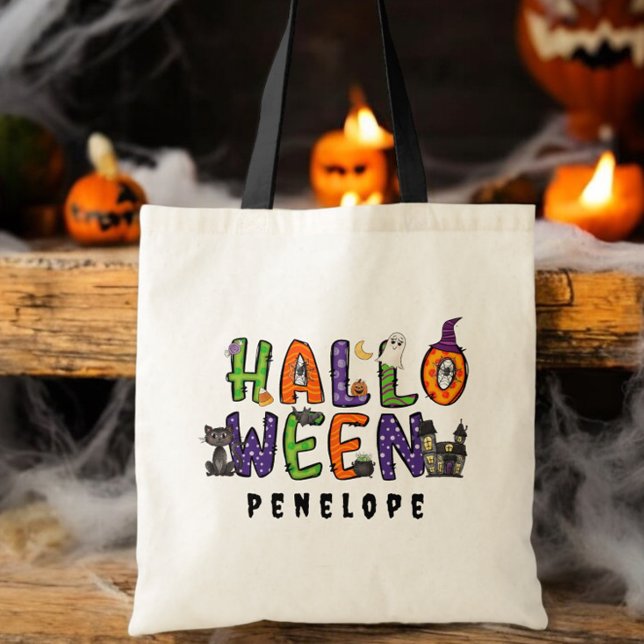 Tote Bag Trick Halloween personnalisé ou traiter les élémen (Créateur téléchargé)