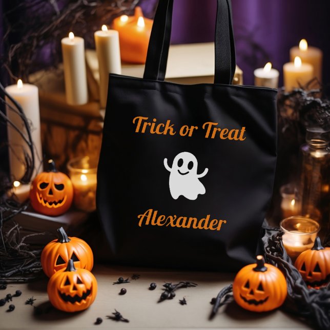 Tote Bag Trick mignon ou traitement Nom du fantôme d'Hallow (Créateur téléchargé)
