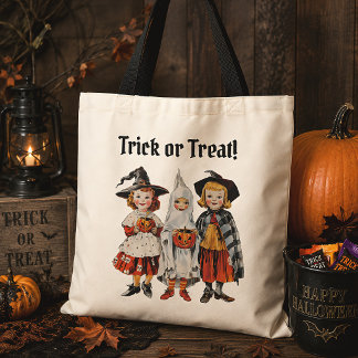 Tote Bag Trick or Treat Enfants Vintage Halloween Rétro