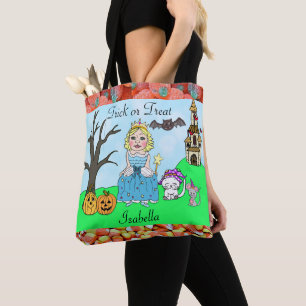 Tote Bag Trick or Treat Girl's Princess Halloween Candy