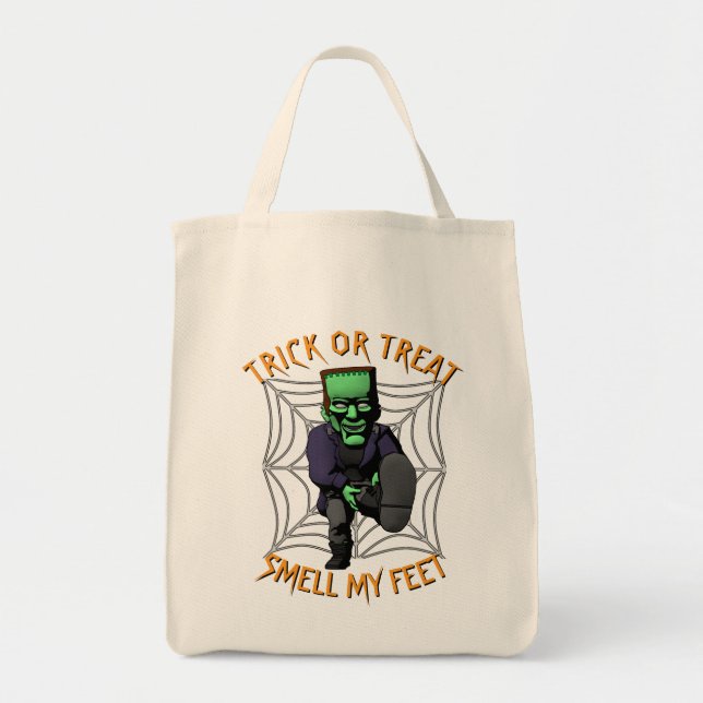 Tote Bag Trick or Treat Smell my Feet Frankenstein Fourre-t (Devant)
