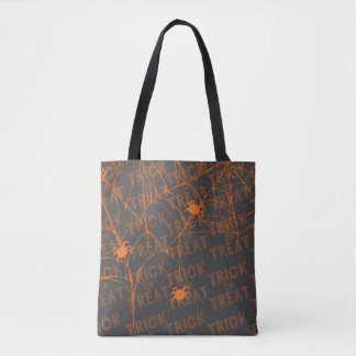Tote Bag Trick or Treat Spider Black Tote