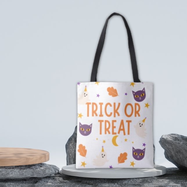 Tote Bag Trick or treat violet et orange  (Créateur téléchargé)