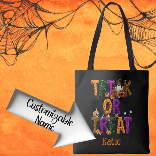 Tote Bag Trick ou traitement Halloween Éffrayant personnali (Créateur téléchargé)