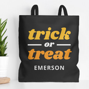 Tote Bag Trick ou traitement Halloween monogramme