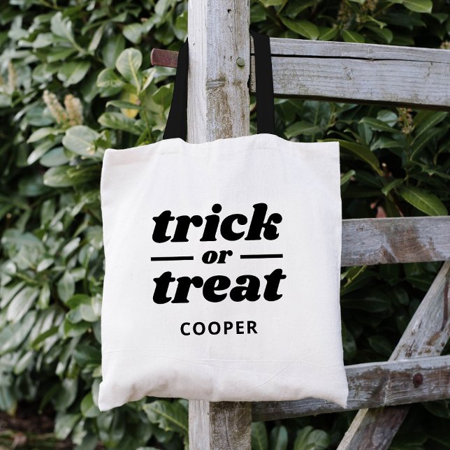 Tote Bag Trick ou traitement Halloween monogramme (Créateur téléchargé)