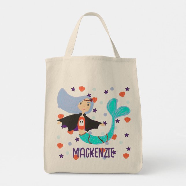 Tote Bag Trick ou traitement personnalisé Mermaid Vampire (Dos)