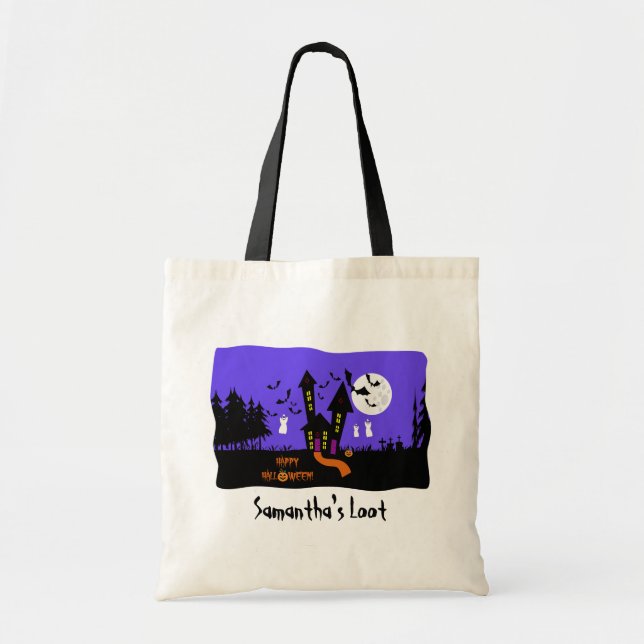 Tote Bag "Trick ou Traitements" Halloween Loot Bag (Devant)