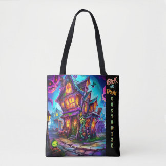 Tote Bag Trick ou traiter Halloween Ville Customisée Tot no