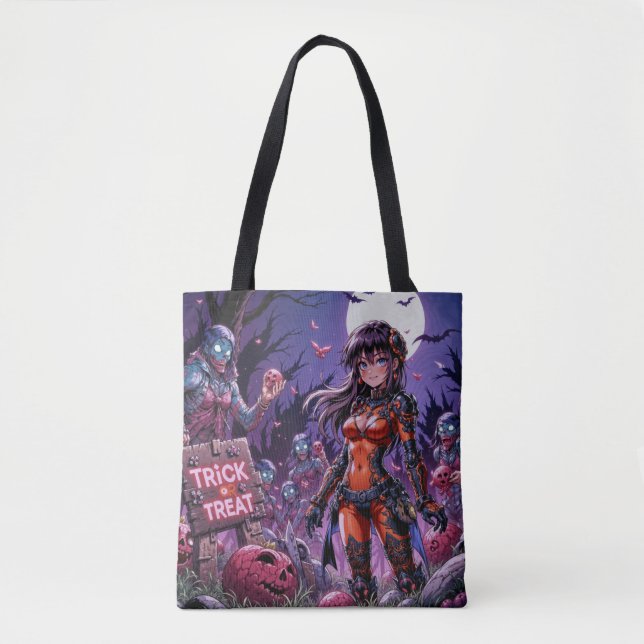 Tote Bag Trick ou traiter Halloween Zombies distribuer le c (Devant)