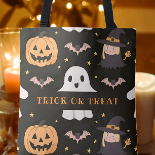 Tote Bag Trick Ou Traiter Mignonne Citrouille Fantôme Sorci