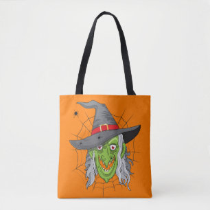 Tote Bag Trick ou traiter sorcière et araignées double face