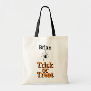 Tote Bag Trick ou Treat Spider personnalisé Fourre-tout
