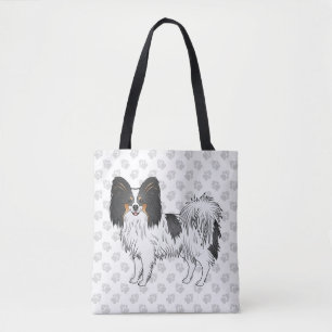 Tote Bag Tricolore Papillon Caricolore Chien Avec Motif Paw