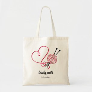 Tote Bag Tricot crochet fil boule logo personnalisé nom
