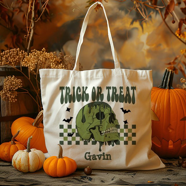 Tote Bag Tricot De Crâne Zombie Personnalisé Ou Traiter Un  (Créateur téléchargé)