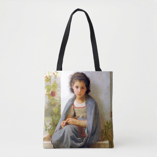 Tote Bag Tricot fille, Bouguereau (Devant)