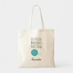 Tote Bag Tricot Personnalisé Fille Tricoteuse Tricot