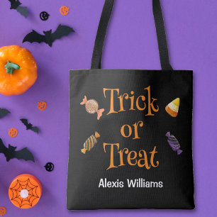 Tote Bag Tricoter ou traiter Candy, noir