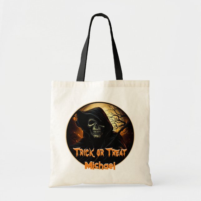 Tote Bag Tricoter ou traiter déplaisant Grim (Devant)