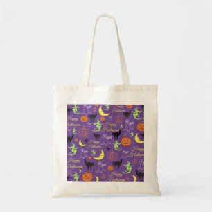 Tote Bag Tricoter ou traiter le Motif d'Halloween