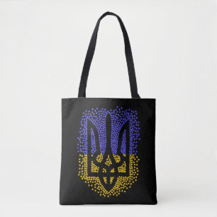 Tote Bag Trident heraldique ukrainien tryzub étoiles disper
