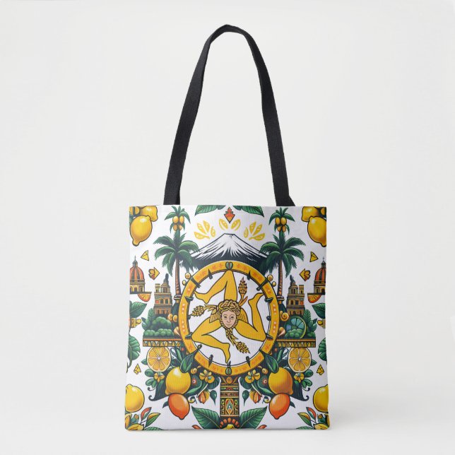 Tote Bag Trinacria Design sicilien (Devant)