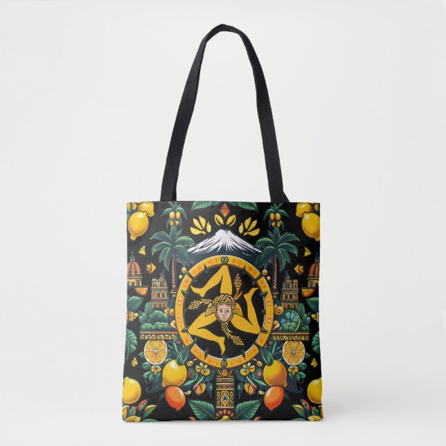 Tote Bag Trinacria Design sicilien (Devant)
