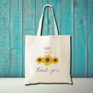 Tote Bag trio tournesol - Merci mariage