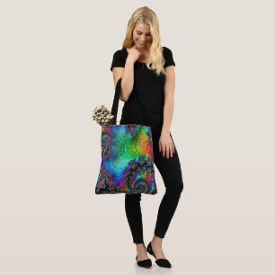 Tote Bag Tripant Hippie Psychédélique Spirale Arc-en-Ciel F