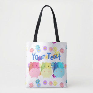 Tote Bag Triple Cute Kawaii Hamsters Personnalisé