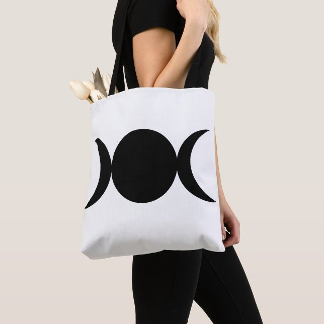 Tote Bag Triple Déesse Lunaire Noir & Blanc (De près)
