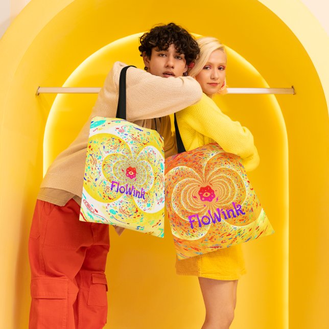 Tote Bag Trippy Orange Funky (Créateur téléchargé)