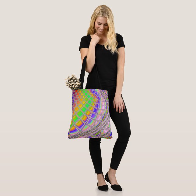 Tote Bag Trippy Super Vibrant Abstrait Digital Fractal Art (Sur le modèle)