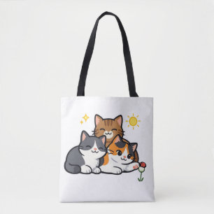 Tote Bag Trois chats mignons Amitié