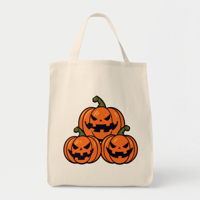 Tote Bag Trois citrouilles de Jack o'lantern (Devant)