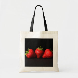 Tote Bag Trois Fraises Sur Bti Noir