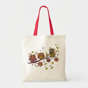 Tote Bag Trois hiboux sur branche