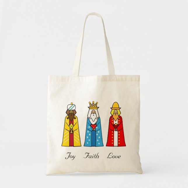 Tote Bag Trois Hommes Sages Colorés (Devant)