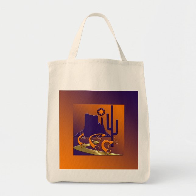 Tote Bag Trois Kokopelli sur la route d'or (Devant)