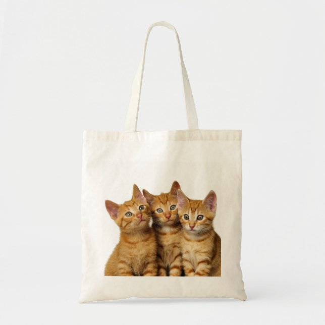 Tote Bag Trois mignons Ginger Chat Kittens amis Photo de la (Devant)