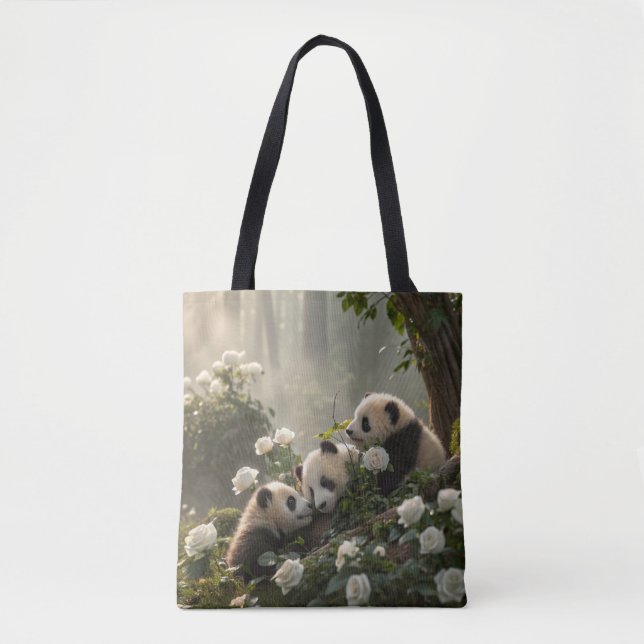 Tote Bag Trois mignons Pandas (Devant)