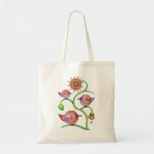 Tote Bag "Trois oiseaux dans arbre"