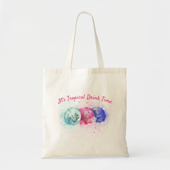 Tote Bag Trois parapluies tropicaux de boissons de partie (Devant)