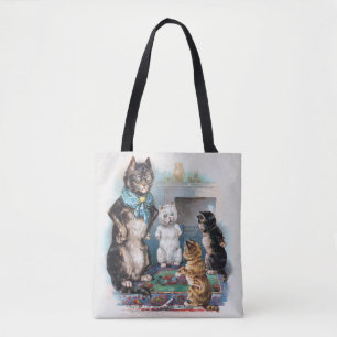 Tote Bag Trois petits chatons et mère, Louis Wain