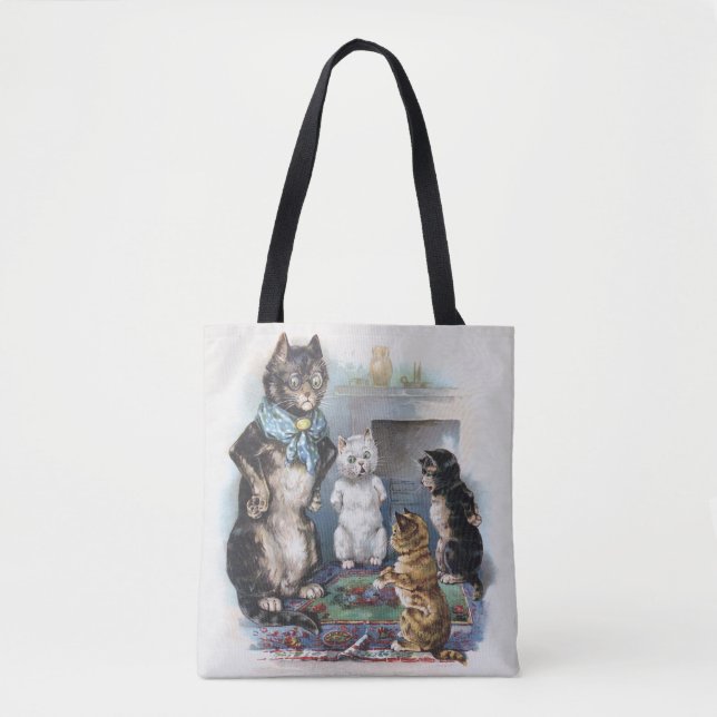 Tote Bag Trois petits chatons et mère, Louis Wain (Devant)