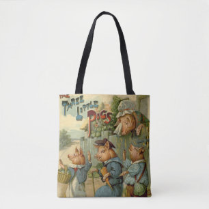 Tote Bag Trois Petits Cochons Conte de Fées Vintage