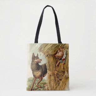 Tote Bag Trois petits cochons Grand méchant loup, Conte de 